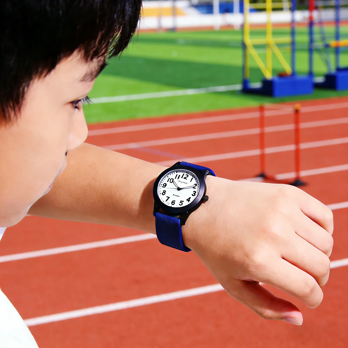 Fashion Boys Girls Students 12-System Clear Digital Pointer Watch Silicone Soft Strap Teacher Recommended Exam Watch Kids Gifts