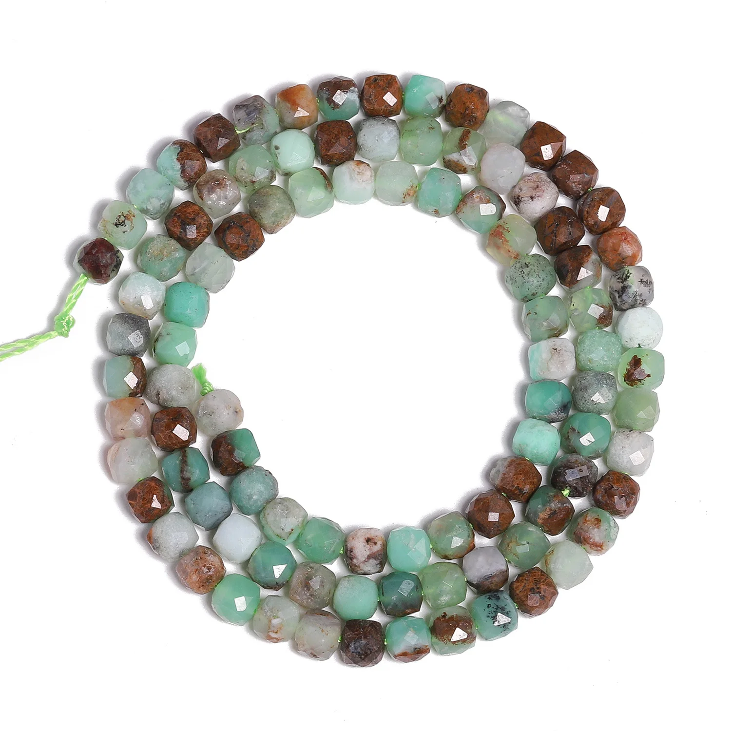 AAA حجر الكريسوبراسي الطبيعي الخرز 3.8-4.3 مللي متر الأوجه مربع مكعب الخرز فضفاض خزر عازل لصنع المجوهرات Diy بها بنفسك اكسسوارات