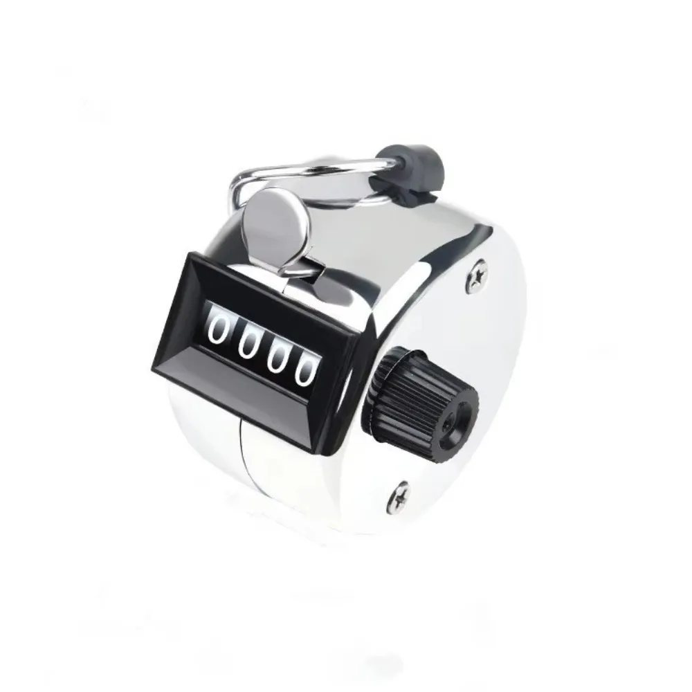 New Metal Hand Tally Counter Mechanical 4 Digit Manual Counter Silver Mechanical Counter