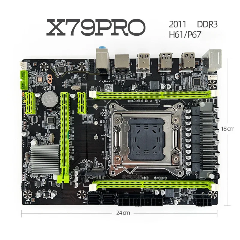 New X79 PRO Desktop Motherboard 2011 DDR3 Supports Server E5-2650v2 2680