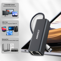 AMNVOLT ANET-5 USB-C to RJ45 Adapter 5Gbps Multi-Gigabit Ethernet Converter with USB 3.2 Support (10/100/1000/2500/5000Mbps