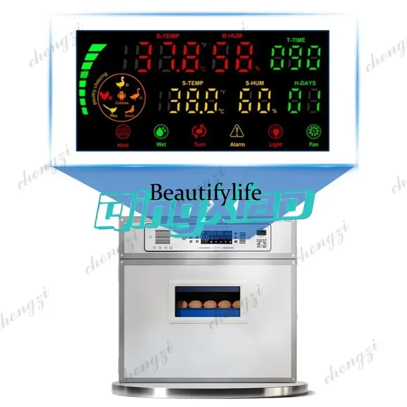 K182 Fully Automatic Intelligent Egg Incubator 240 Egg Capacity 220V 12V AC Power Energy Saving Hatching Machine For Poultry