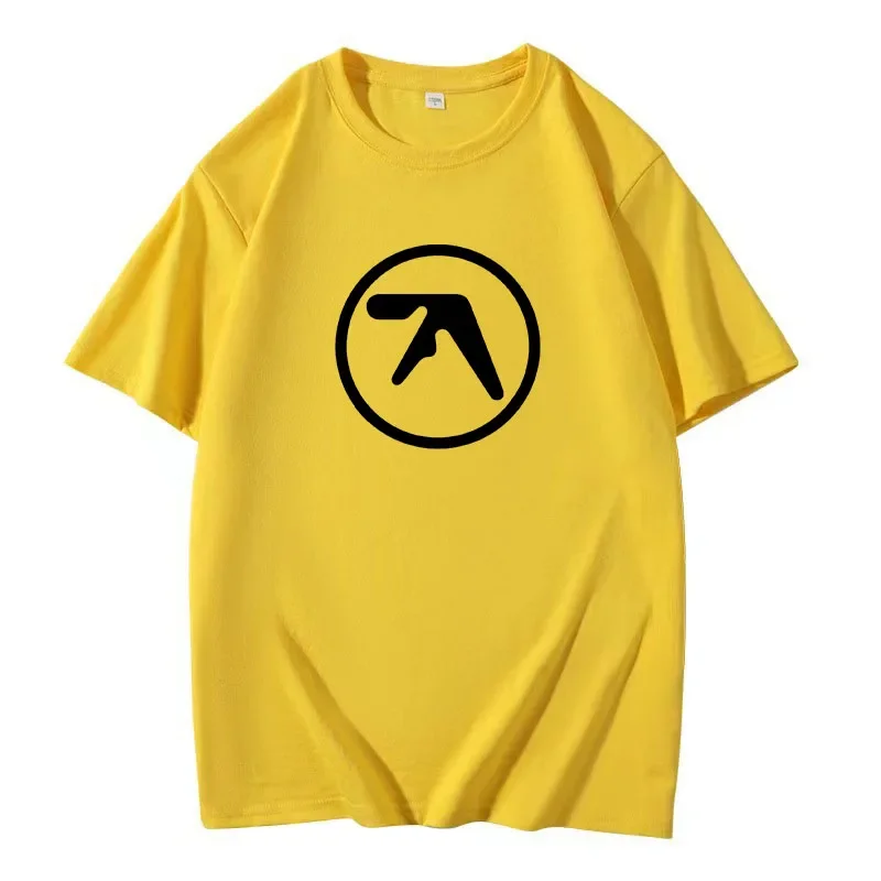 2024 Male Funny Present Fashion Aphex Twin Short Sleeves Men\'s Black T-Shirt Men T Shirt Print Cotton Short Sleeve T-shirt