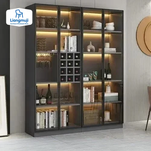 Glass Cellar Wine Cabinets Rack Showcase Storage Wall Wine Cabinet Living Room Fridge Vitrinas De Vidrio Indoor Bar Furniture