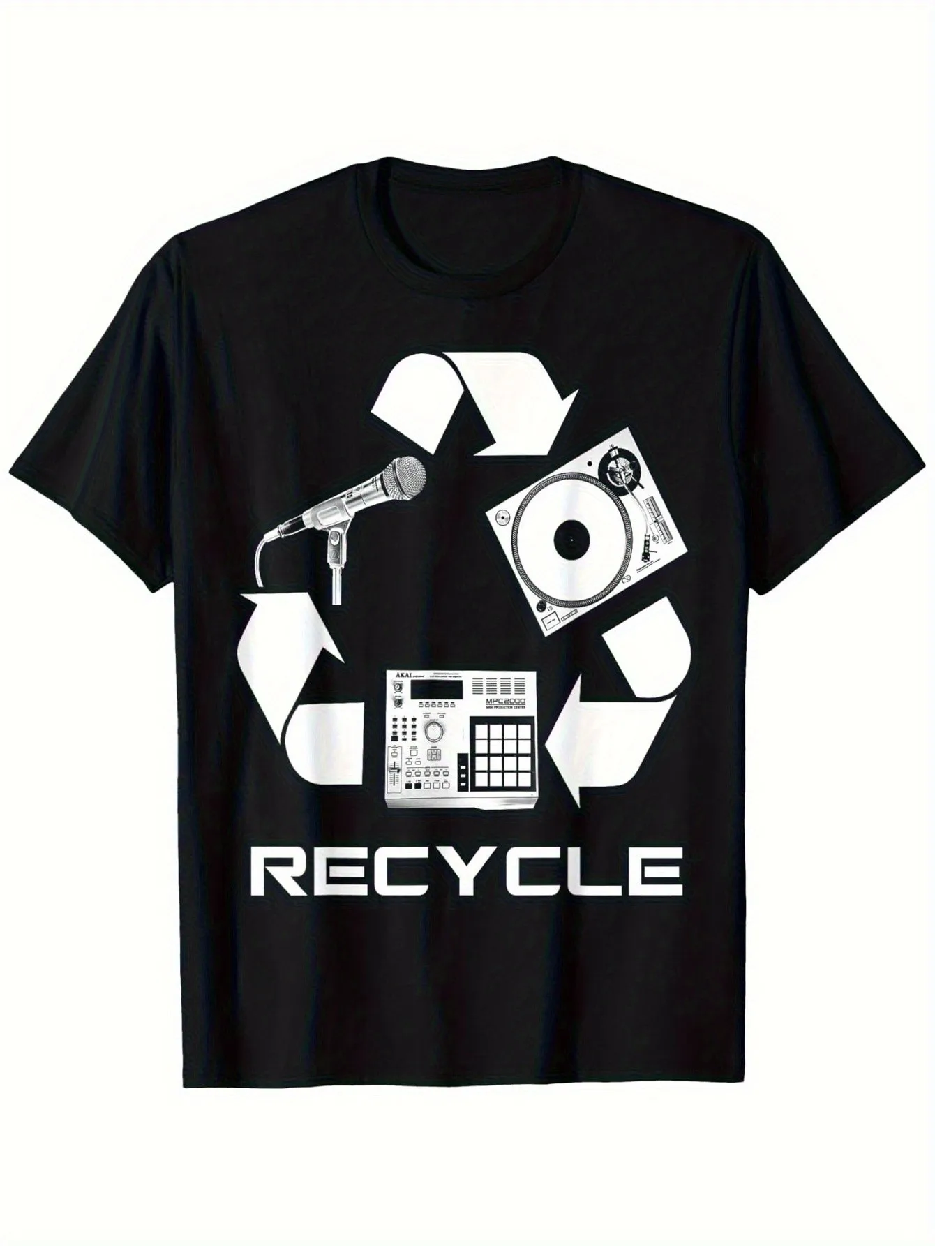 

Dj Graphic T-Shirt, Simple Symbols and Knobs & Mixer, Music Producer, Dj Day