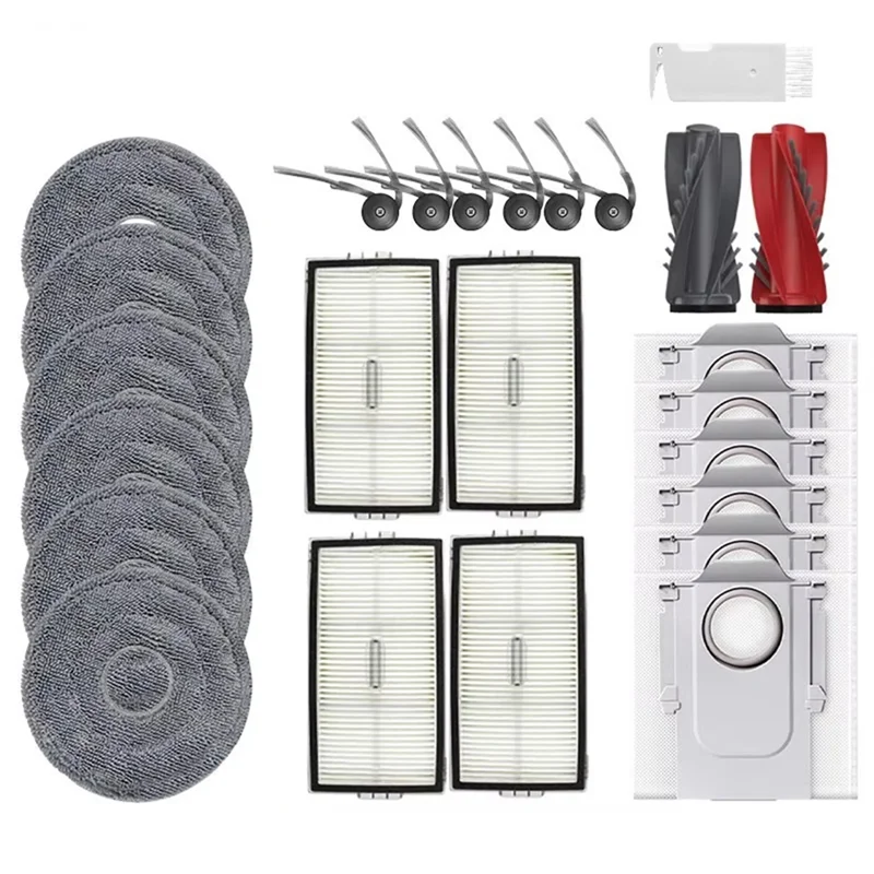 

Keep Vacuum Cleaner Accessories For Roborock Saros 10R/G20S Ultra–Main Brush, Side Brush, Mop Cloths, Dust Bag, Filter