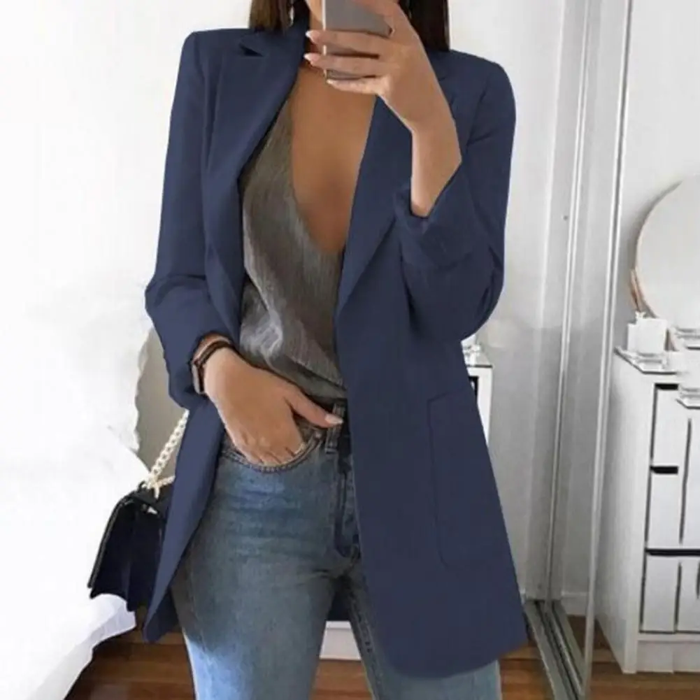 Jacket Blazer  Long Sleeve   Autumn Blazer Women Open Front Casual Jacket Blazer