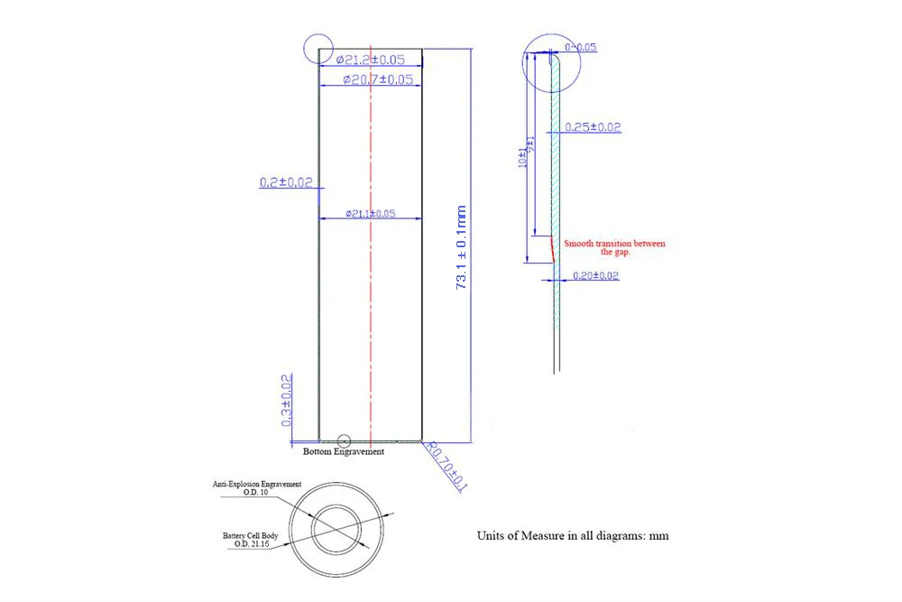 SAIDKOCC 100 PCS 21700 custodia per celle cilindriche e tappo antideflagrante e linguetta per elettrodi per batteria cilindrica 21700