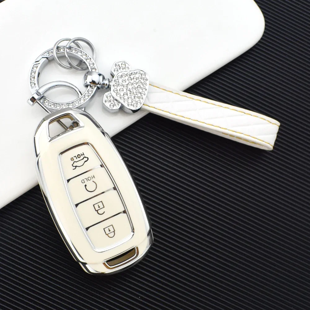TPU Car Key Fob Case for Hyundai I30 Ix35 KONA Encino Solaris Azera Grandeur Ig Accent Santa Fe Palisade Key Fob Cover Keychain
