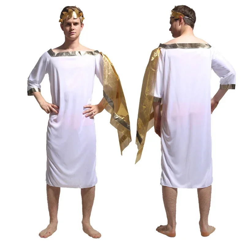 Ancient Egypt Cosplay novels Greeck Zeus Toga Couple Man And Women costume Greek Gods The Goddess Athena Golden C CMM221