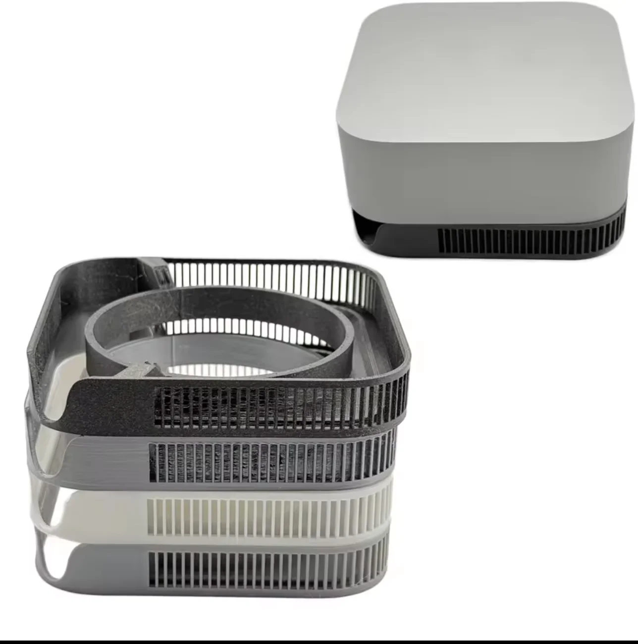 New design 3D Printed Dustproof Base for Mac Mini M4 2024 dust proof cooling stand