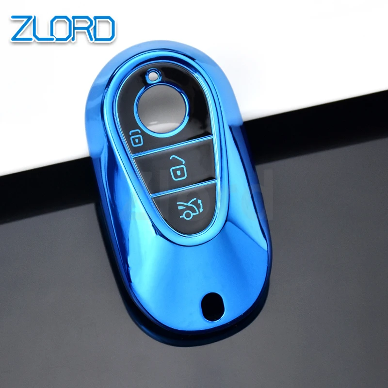 Soft TPU Car Key Case Cover Shell For Mercedes Benz 2021 C /S Class W223 W206 S350L S400L S450L S500L Protector