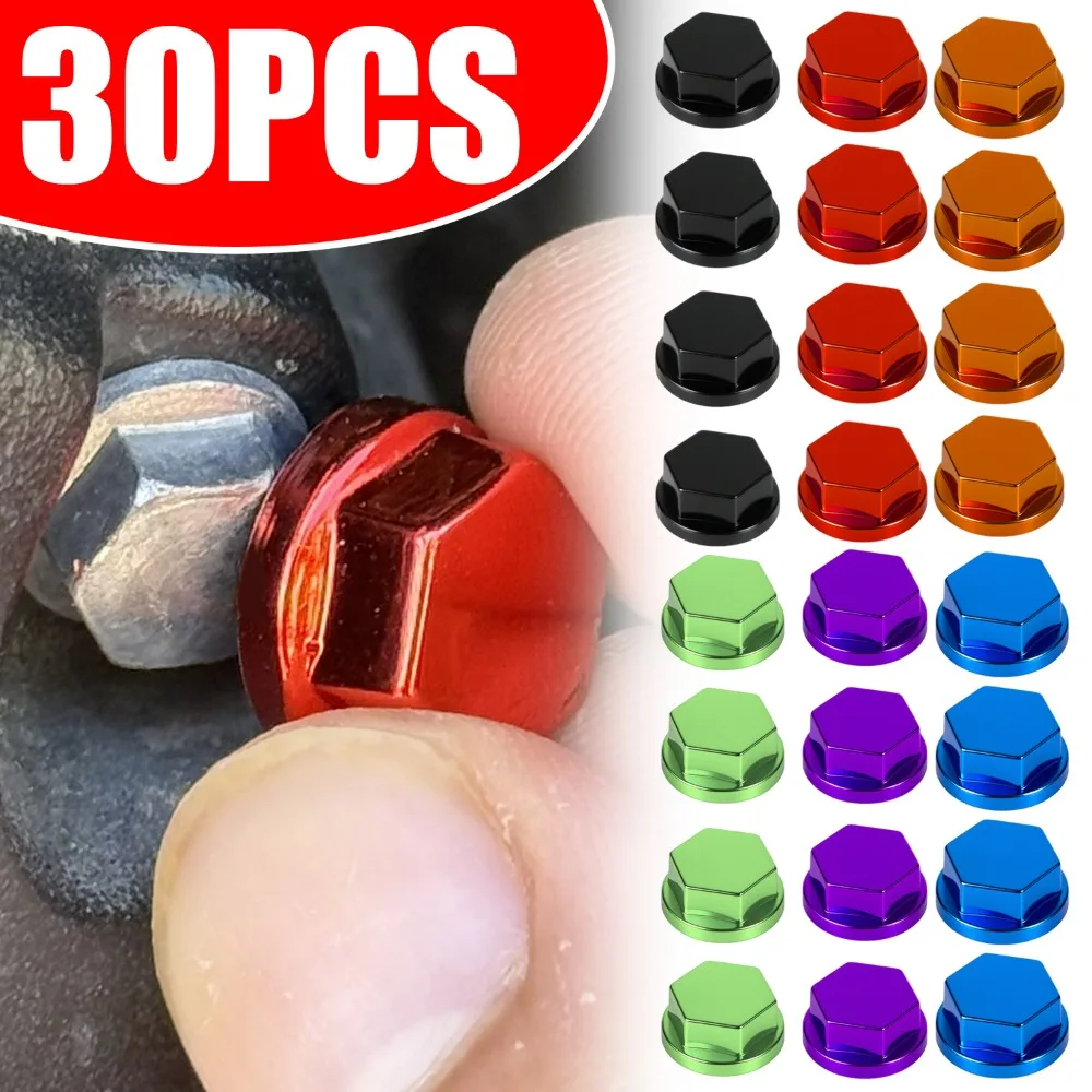 Copri Viti e Bulloni per Moto, 30 Pezzi Universali in Plastica Colorata, Accessori Decorativi per Honda