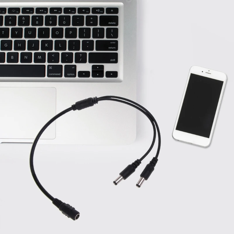 5.5mm * 2.1mm 1 fêmea para 2 macho conector macho para fêmea Plug DC Power Splitter Cable CCTV LED Strip Light Adaptador de Alimentação