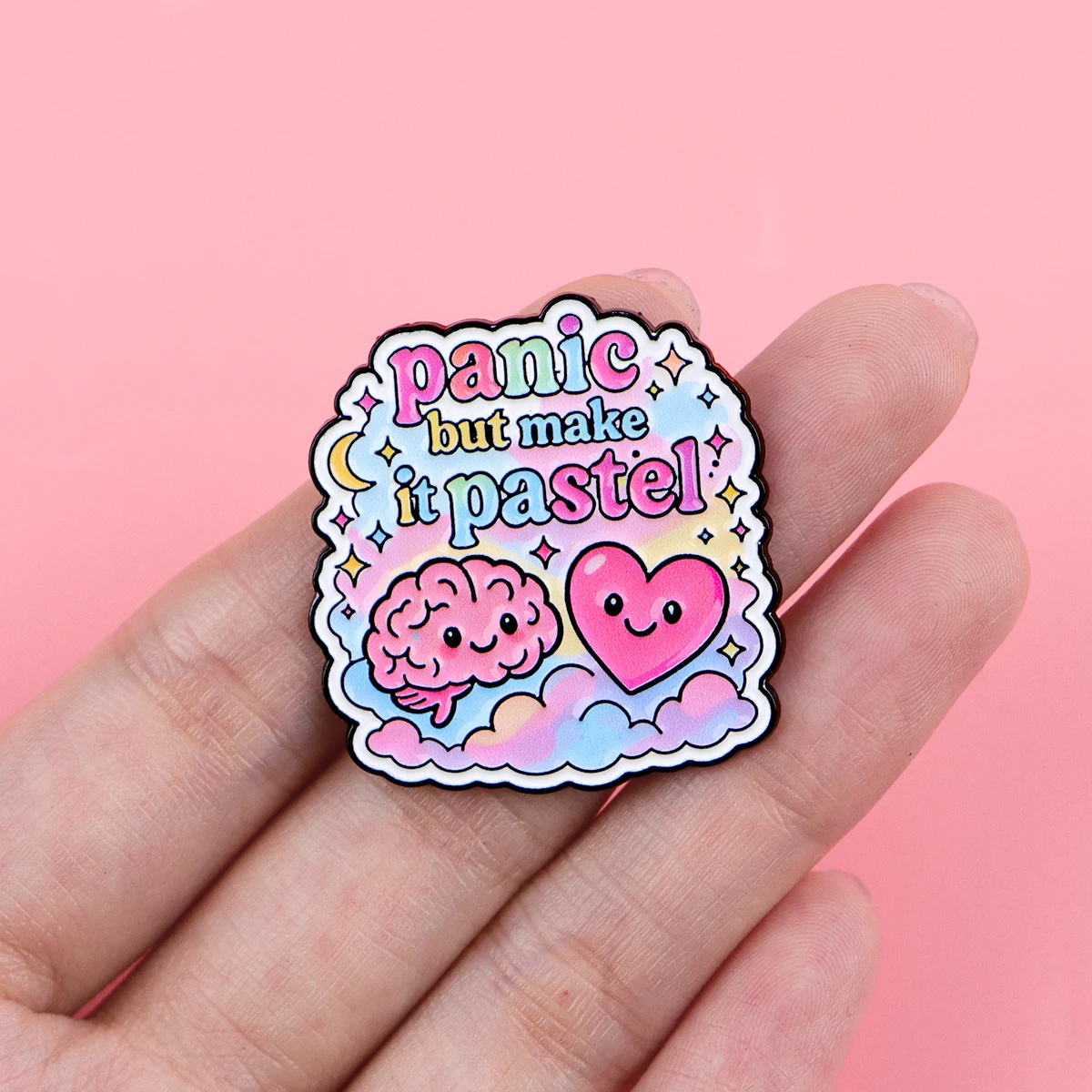 Mental Health Positive Quote Enamel Pin Floral Brain Brooch Colorful Lapel Pin for Backpacks Bags Jewelry Clothing Decoration