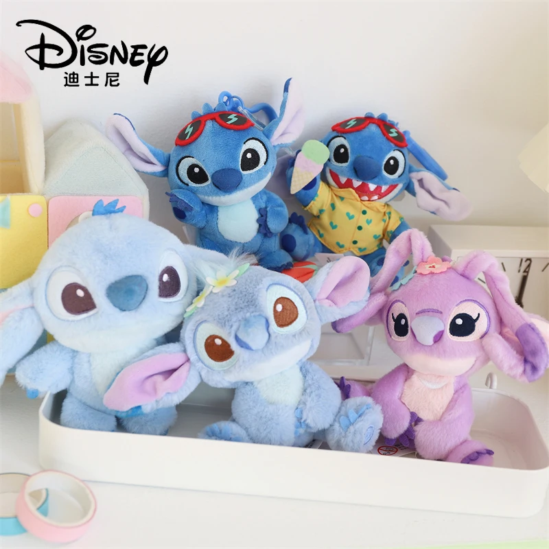 Potdemiel Disney Stitch wypchana pluszowa lalka dla dziecka plecak szkolny torba Kawaii Cartoon Anime brelok wisiorek akcesoria prezent