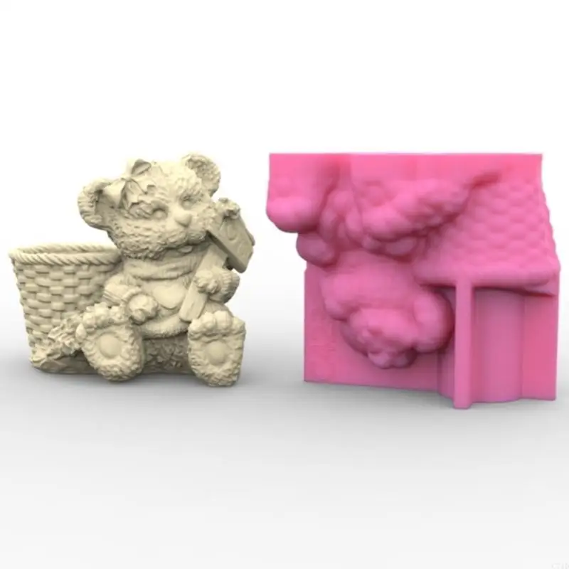 

Медведь, гипсовая силиконовая форма, сделай сам, суккуленты, бетонный цветочный горшок, ваза, гипсовая цементная форма, глиняная