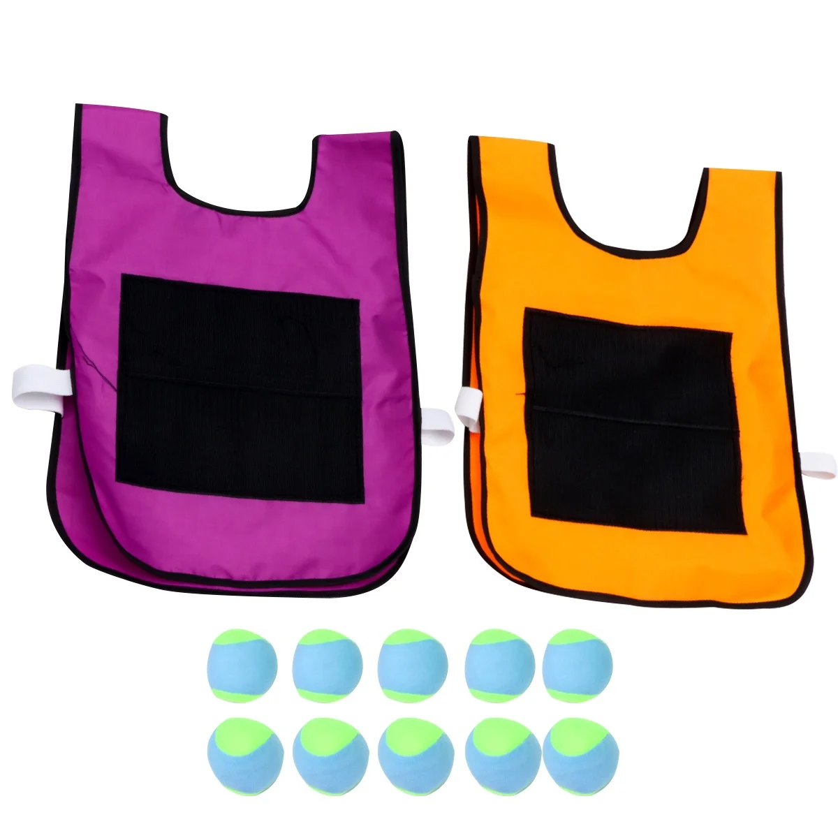 

10 pcs Ball Vest 10 Soft Balls Premium Kids Sticky Ball Vest Polyester Kids Toddler Group Game
