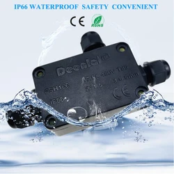 IP66 Waterproof Junction Box 2 Way 3 Way 3mm-6.5mm Cable Connector Sealed Retardant Electrical Outdoor Waterproof Box