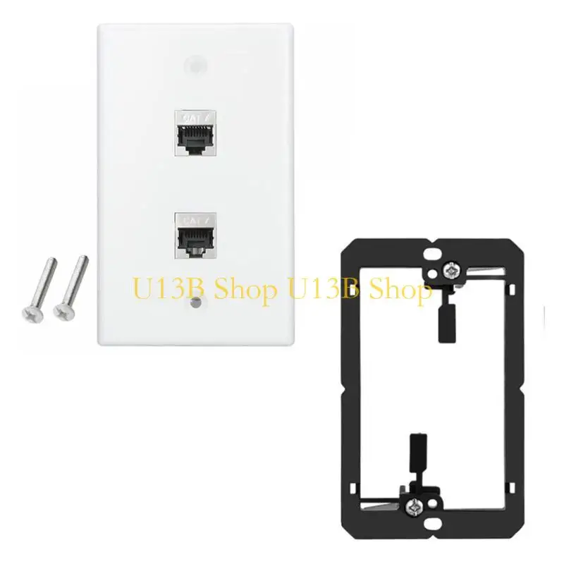 U13B US Faceplates White Ethernet Wall Outlet Cat7 Face Plate for Keystones Couplers