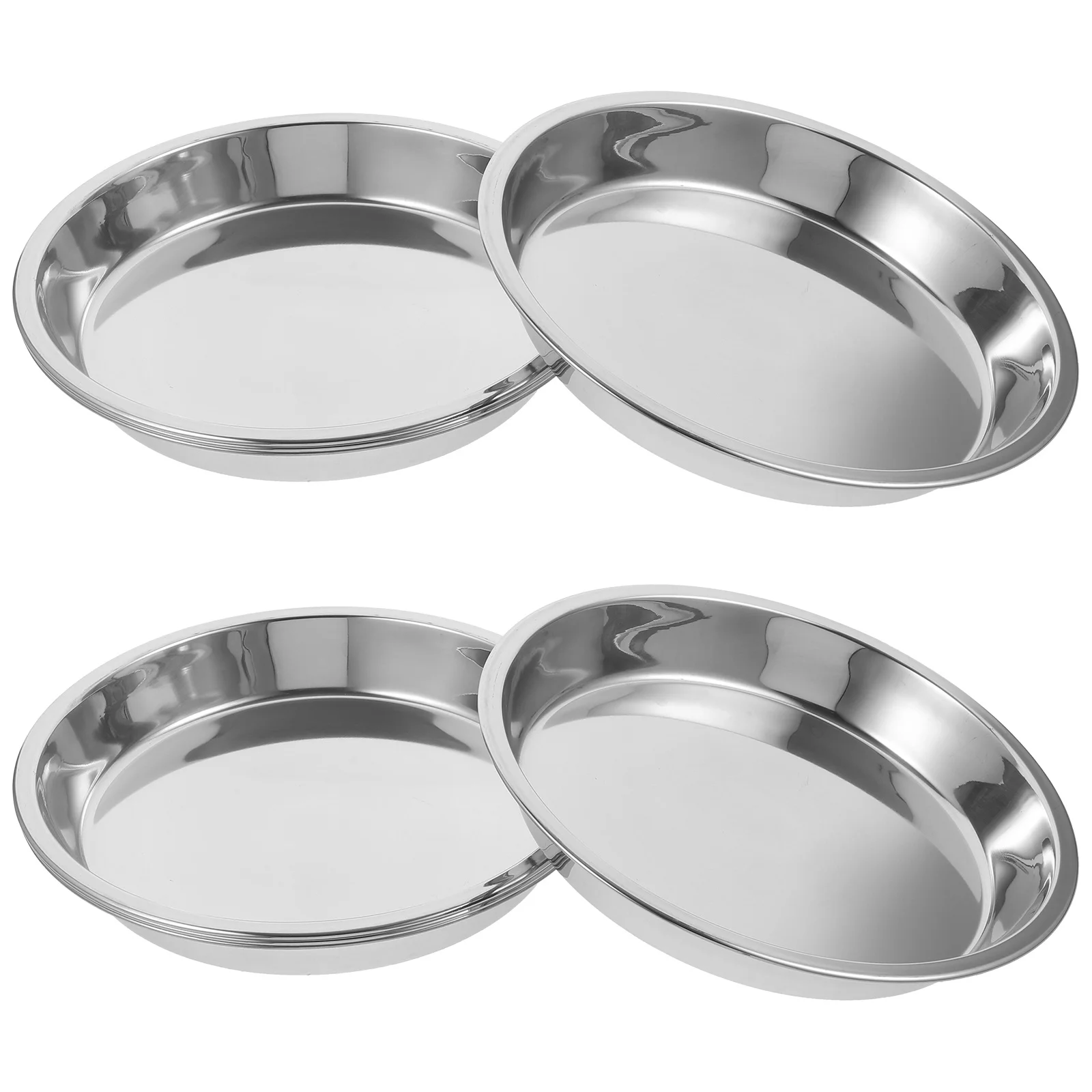 

4Pcs Stainless Steel Cat Bowls Durable Easy Clean Multi-Function Shallow Kitten Feeding Bowls Pet Supplies Metal Pet Basins