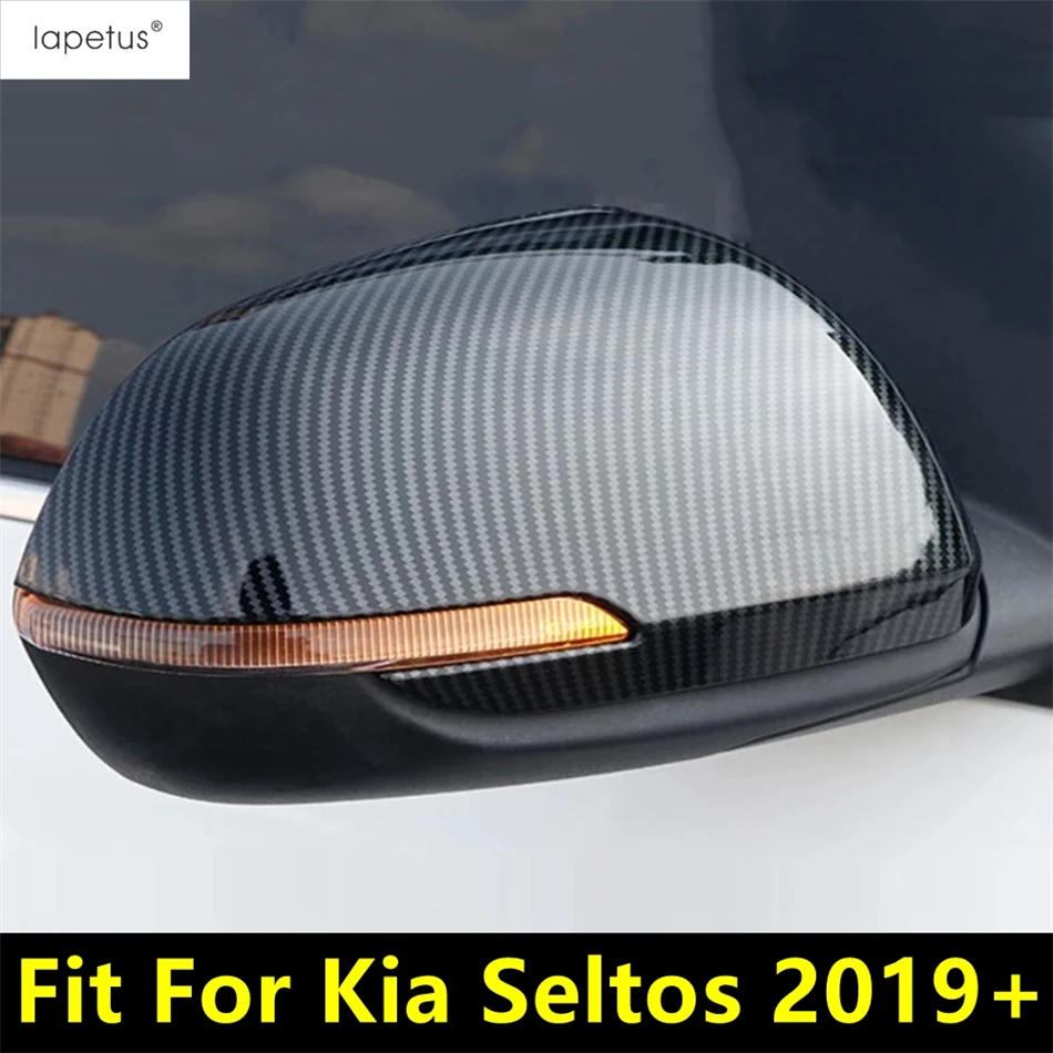 

Car Rearview Mirror Cap Shell Protection Decoration Cover Trim For Kia Seltos 2019 - 2022 ABS Chrome / Carbon Fiber Accessories