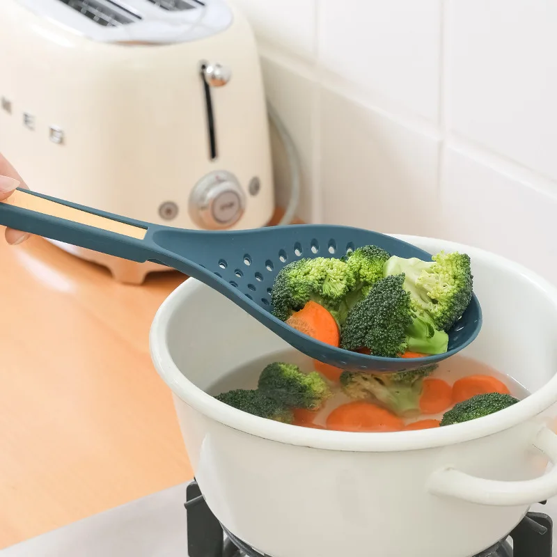 2 In1 Skimmer Strainer Soup Spoon Kitchen Long Ladle Dessert Colander Soup Filter Cooking Tools Dinnerware