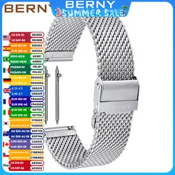 Correa de reloj de liberación rápida de 16-24mm, correa Milanesa De acero inoxidable, malla impermeable, pulsera de reloj, accesorios de reloj