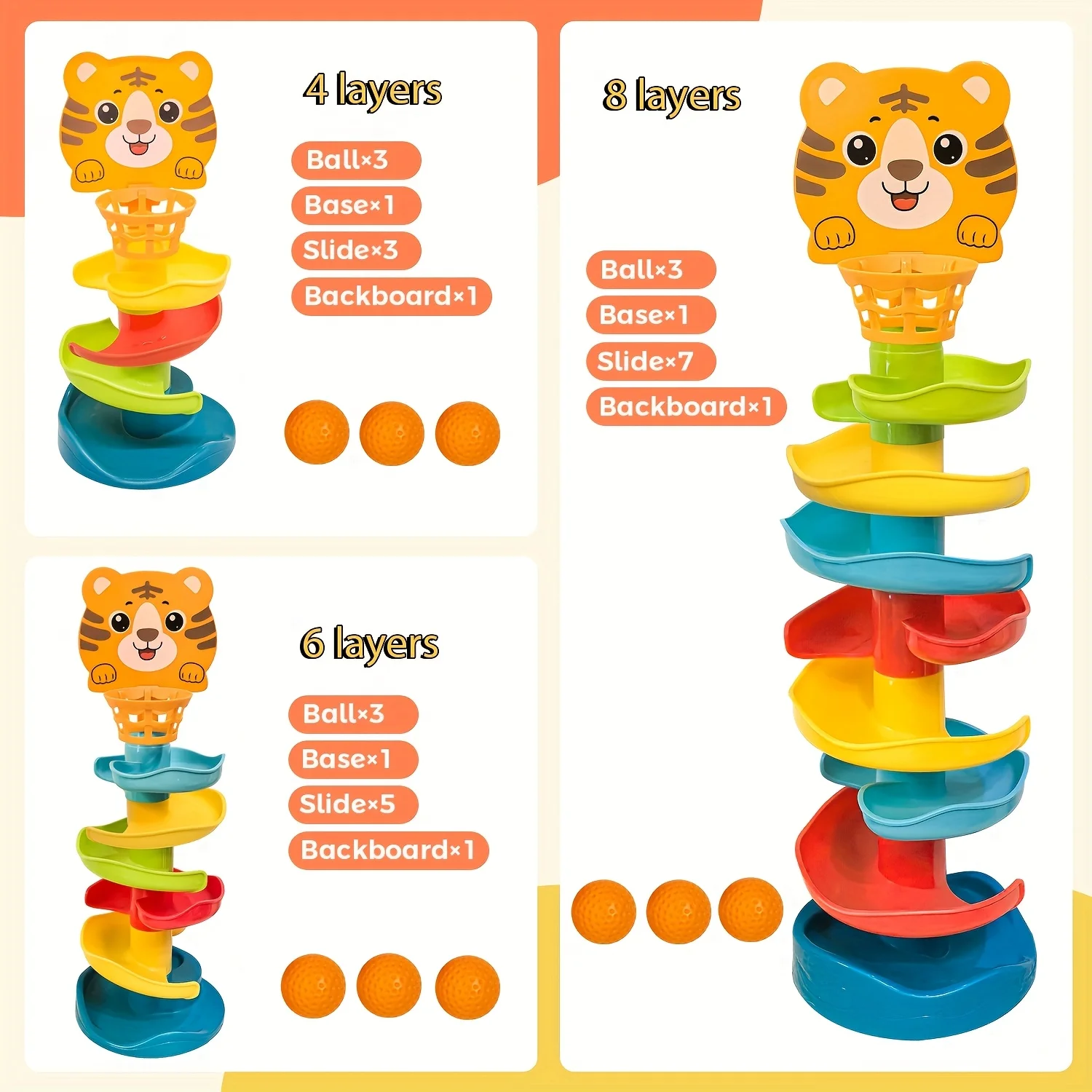 Interactieve ballentoren voor jongeren - Educatief speelgoed met rollende ballen en druppelmechanisme - Duurzaam ABS-materiaal