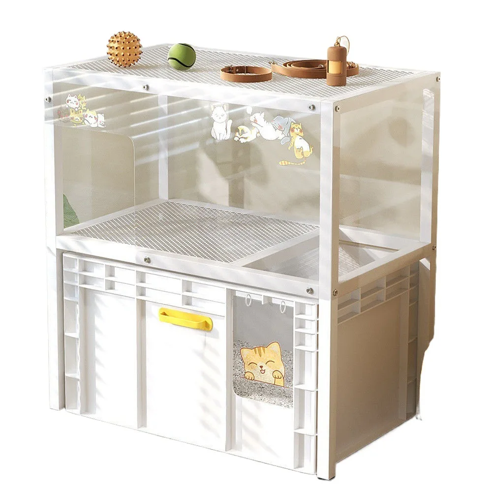 

New type [cabinet cat litter box] upper shelf integrated double-layer oversized splash-proof deodorant cat toilet