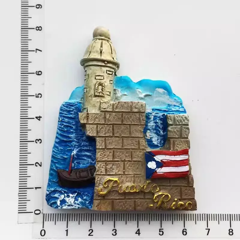 

3d Puerto Rico Lighthouse design Creative refrigerator sticker arts and crafts gift