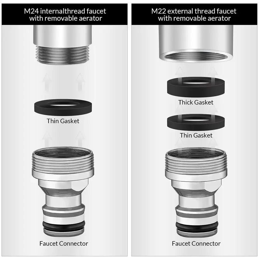 4x Faucet Adapter Garden Hose Shower Connection Quick Connectors Hose Adaptor Garden Water Hose Quick Connect Adapter