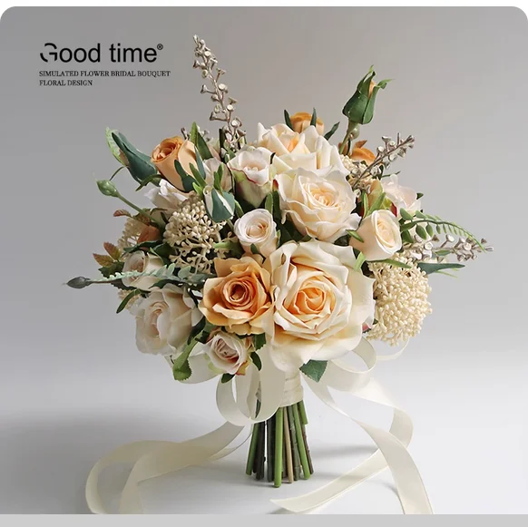 Frans zacht |   retro rozen met kunstbloemen |   Bruid bruiloft licentie boeket huisfotografie bloemstuk