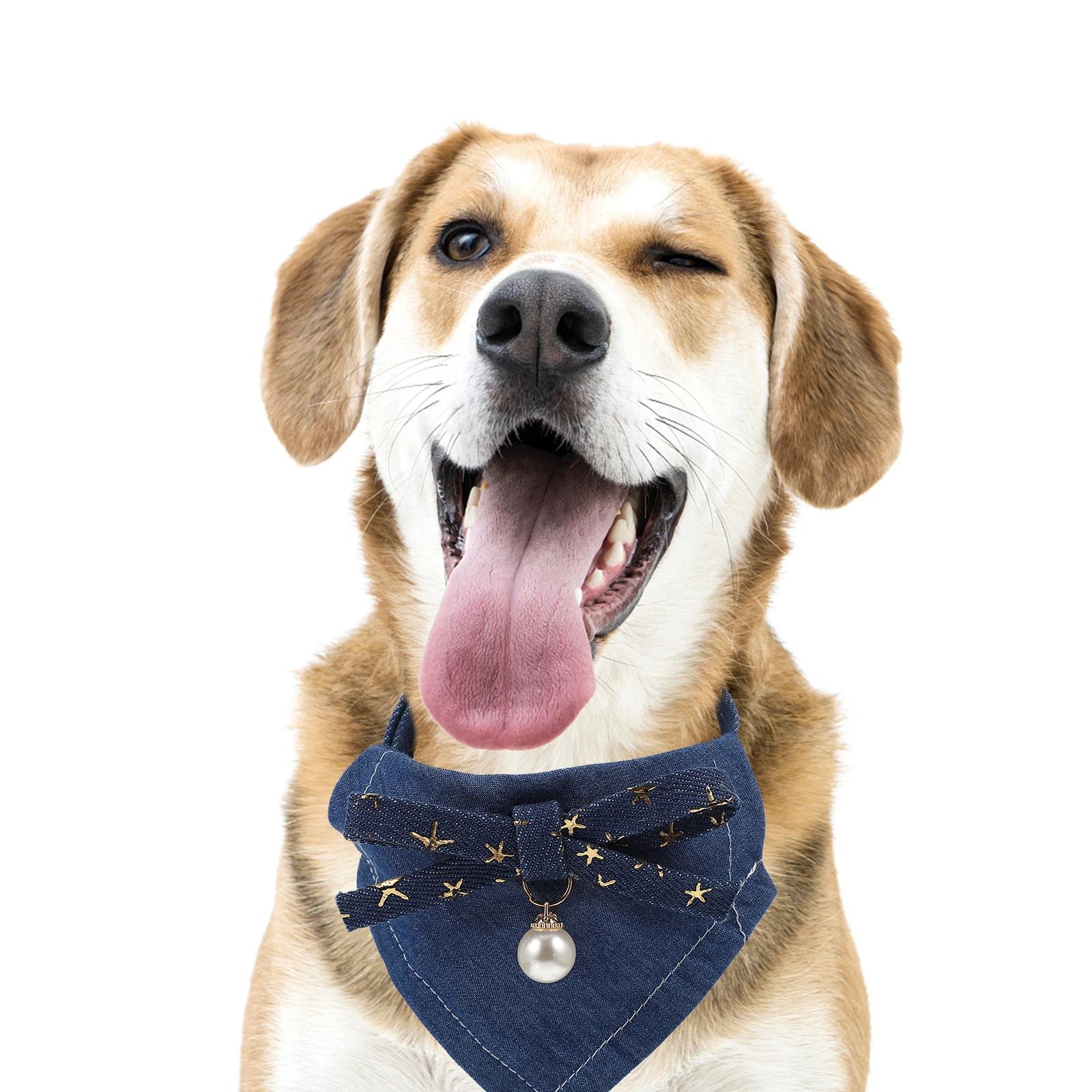 

Adorable Pet Bandana Collar Stylish Comfortable High-Grade Decorative Dog Cat Bib Adjustable for Party Photography Prop Creative