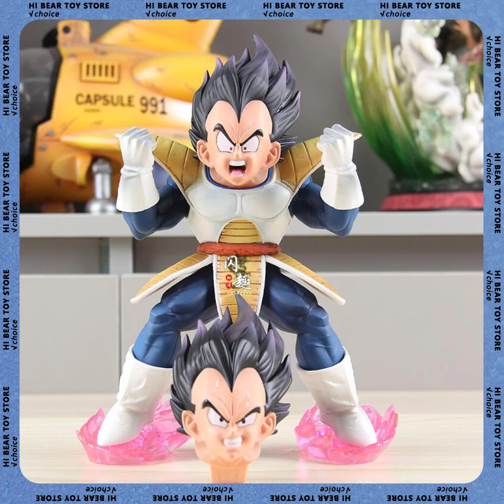 

22cm Dragon Ball Vegeta Anime Figure Super Saiyan Vegeta Figurine Pvc Gk Two Head Statue Model Doll Collection Kids Toys Gift