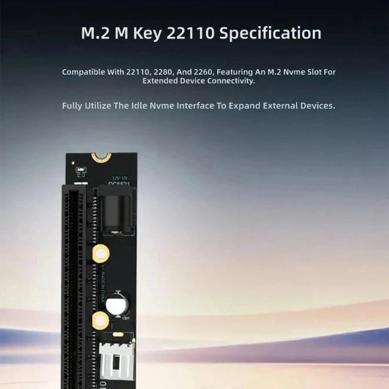 31BA M.2 M-Key to PCIE X16 Expansion Board with Electrolytic Component, Fourth-Generation Link Bandwidth, and No-Driver