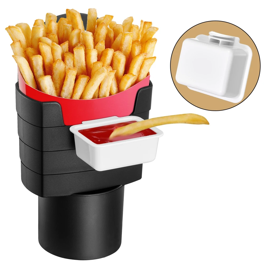 Accessori per auto supporto per patatine fritte con supporto per patatine fritte, ketchup, salsa e altro