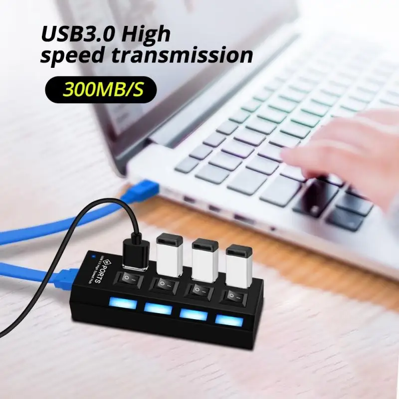 컴퓨터 PC용 고속 분배기 어댑터, 마이크로 USB 허브 3.0, 4 포트 확장기, 5Gbps 허브, Hab 키보드 허브