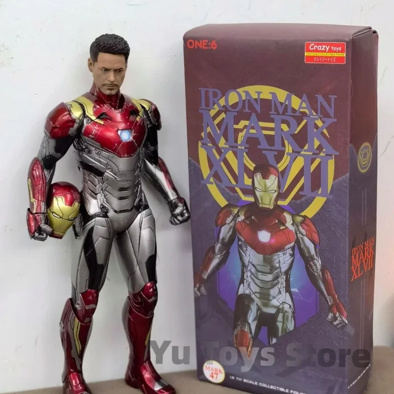 2024 Avengers 4 Iron Man Mk47 Mk50 Marvel Double-headed Eagle Imitation Metal Hand Do Captain America Static Posing A Thor Boy