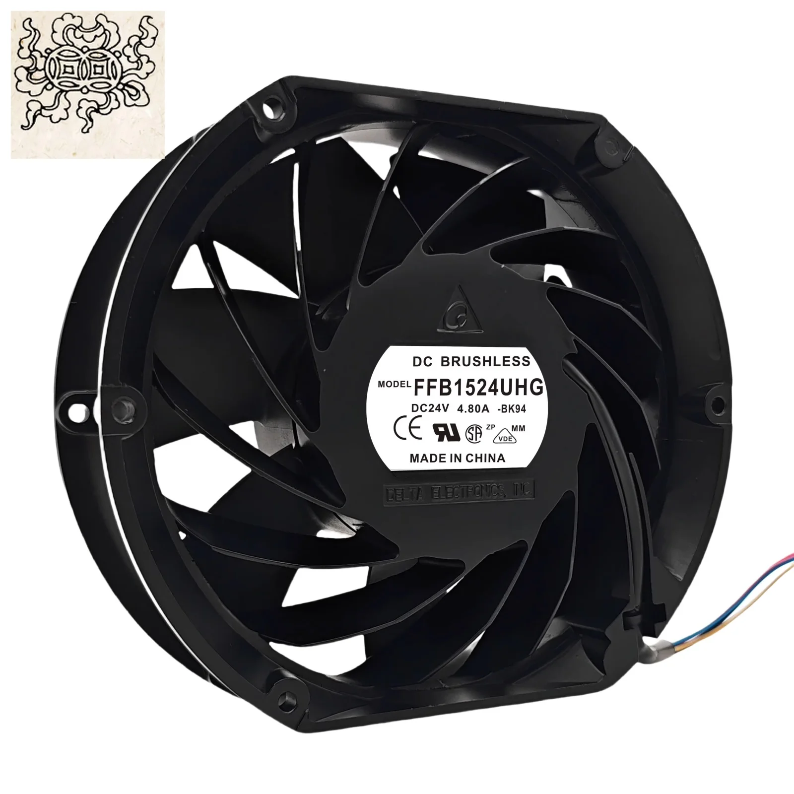 

Jinlingge for FFB1524UHG 24V 4.8A Cooling Fan ACS880 Inverter - R6 High-Speed Blower, 172x150x51mm Metal Axial Fan