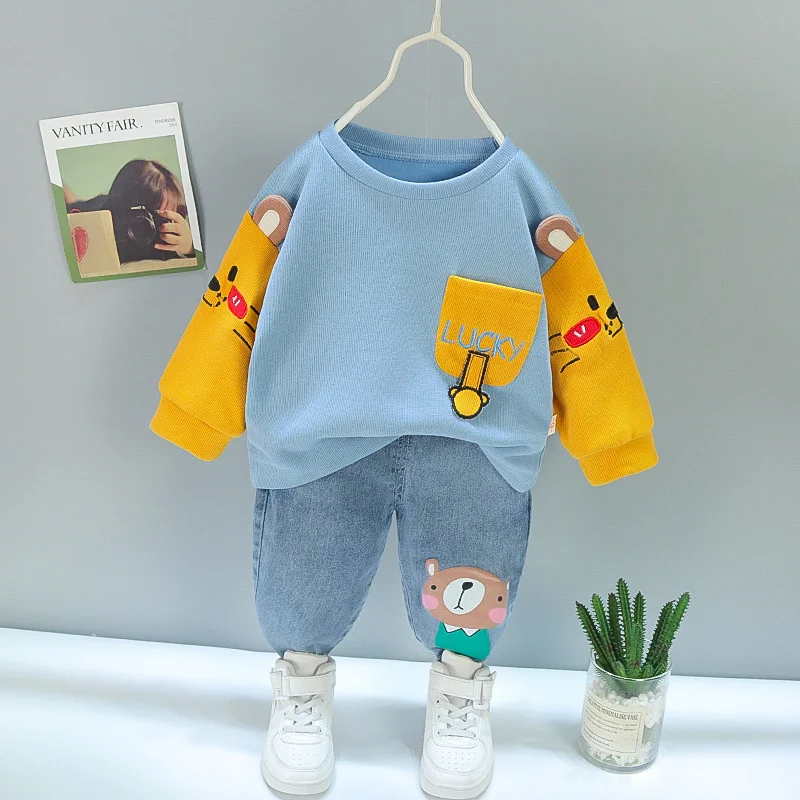 New Spring Autumn Baby Girls Clothes Children Boys Fashion T-Shirt Pants 2Pcs/Sets Toddler Casual Cotton Costume Kids Tracksuits