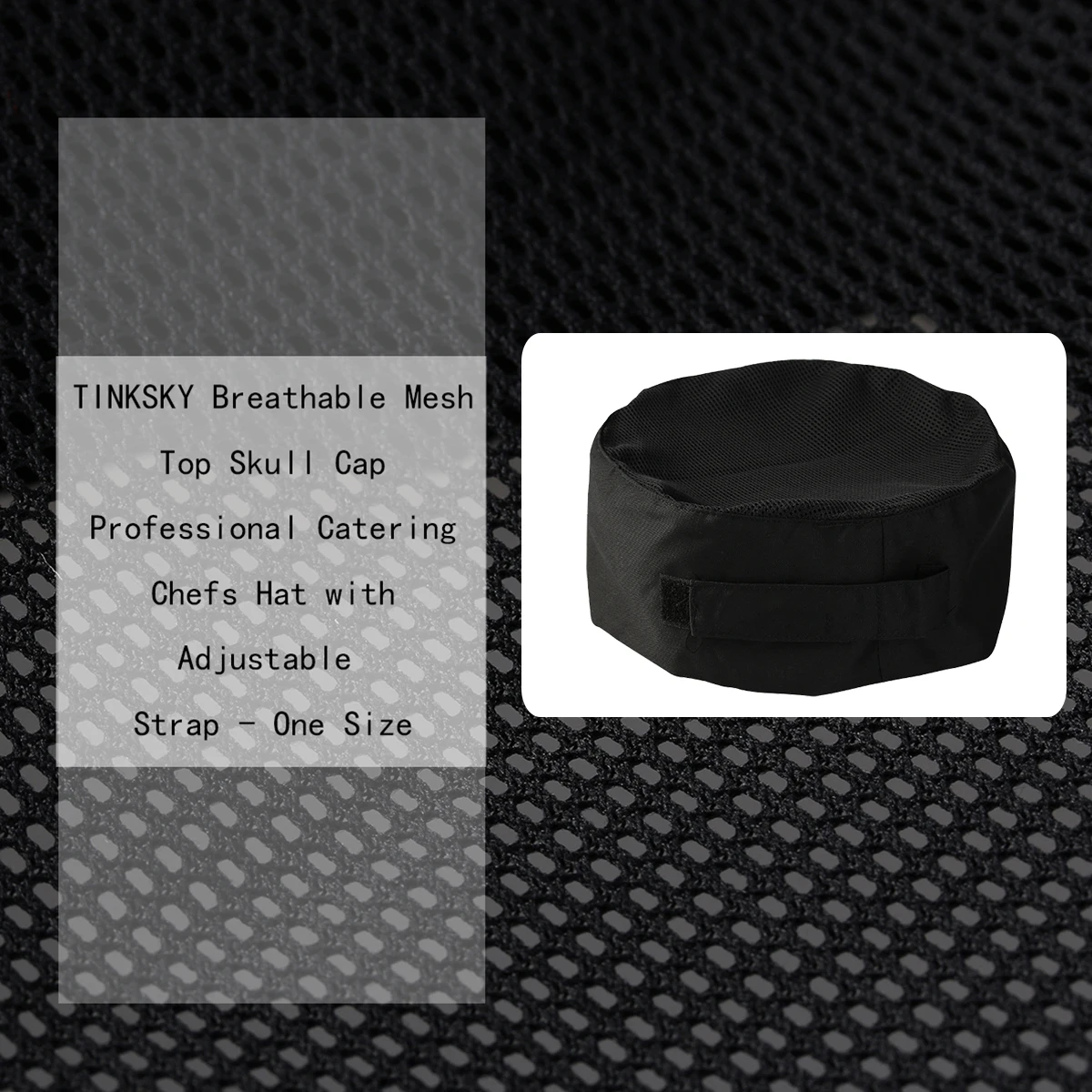 Tiene sombrero de chef negro Catering Skull Cap Major Professional Chefs Mesh Hombres y mujeres