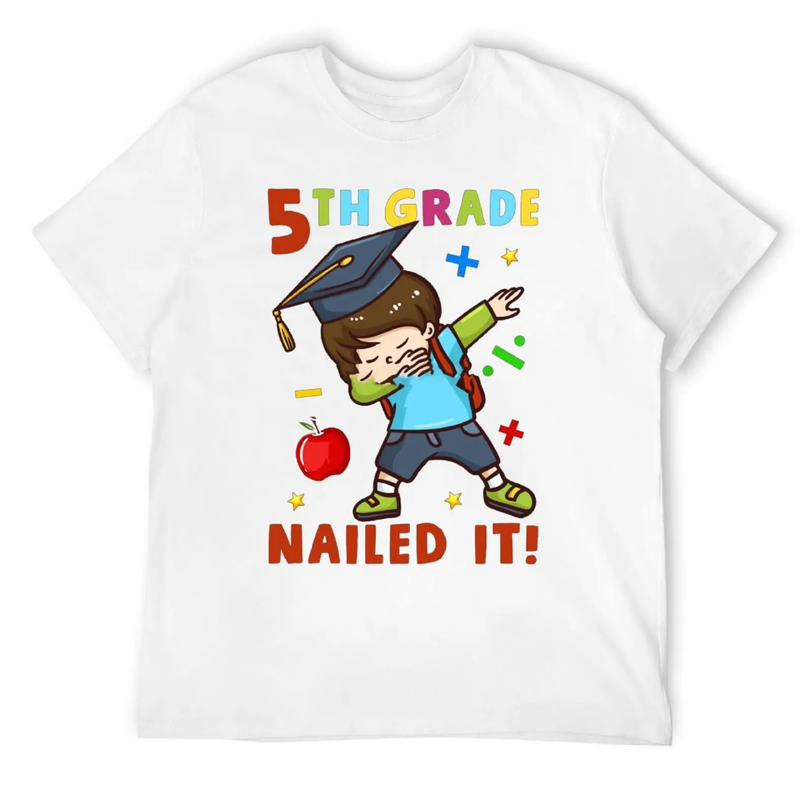 Fresh Teachers' Day 5th Grade Dabbing Graduation Men's 50 50 T-shirt  Sport Top Tee Top Quality Sarcastic Home USA Size