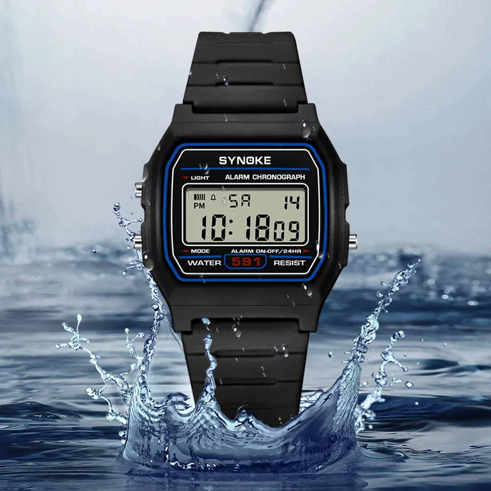 SYNOKE Student Digital Watch Unisex Sport Watch Multifunction Sports Waterproof Luminous LED Classic Watch For Men And Lady