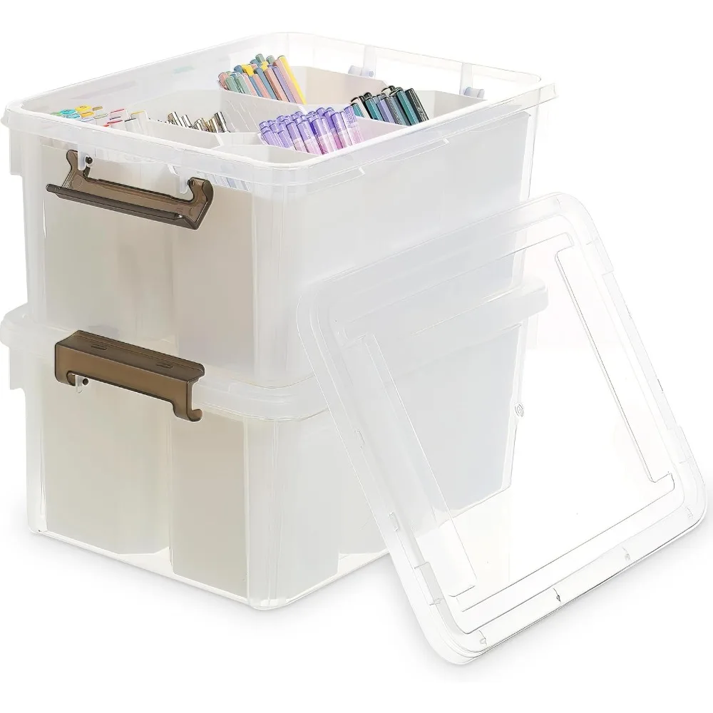 

2 Pack 17 QT Plastic Storage Bins Clear Storage Box with Lids Multipurpose Stackable Storage Containers for Organizing Tool