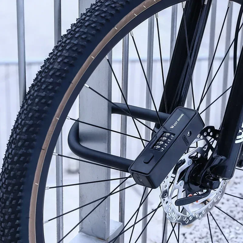 

WEST BIKING Combination Bike U Lock Anti-Theft Heavy Duty Padlock For Motorcycle E-Bike Door With Retrievable Password Keys