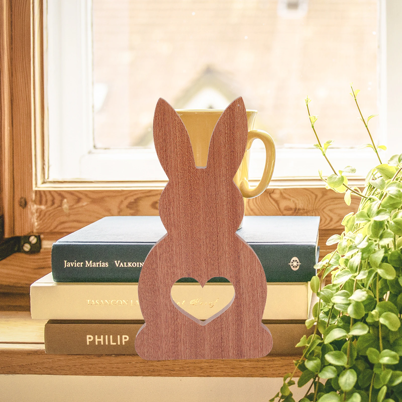 

Rabbit Shape Bookend Lovely Desk Wooden Animal Bookends ganizer for Office Study Living Room Non Slip Gift