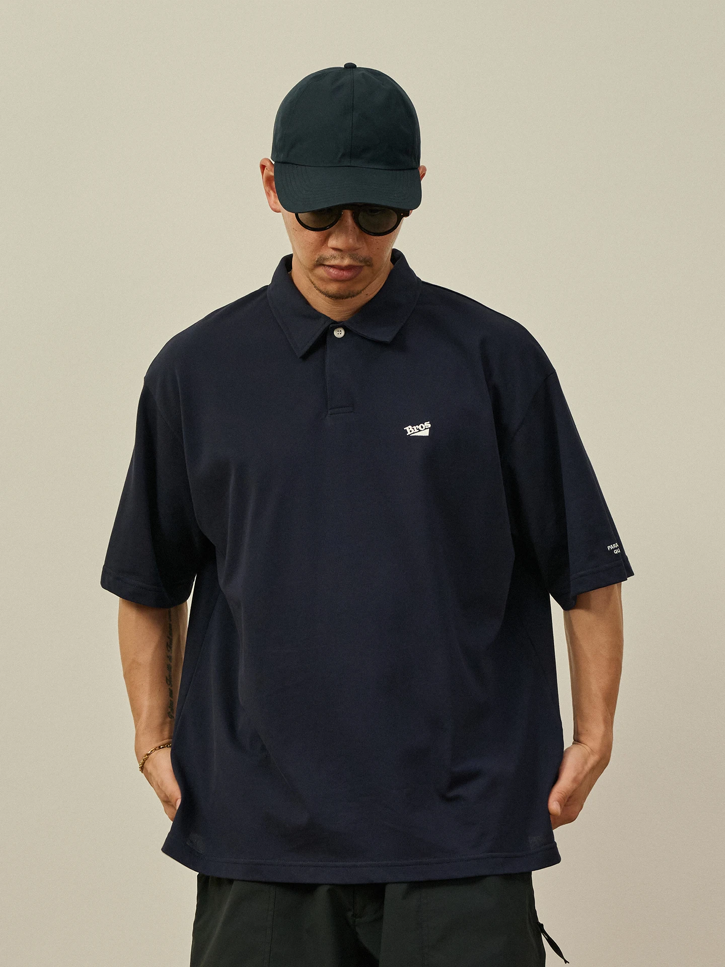 Broshood Coolmax Cool Sensation Loose Fit Short Sleeve  Shirt Pure Color Embroidered Logo Youth Fashion Cotton Blend Fabric