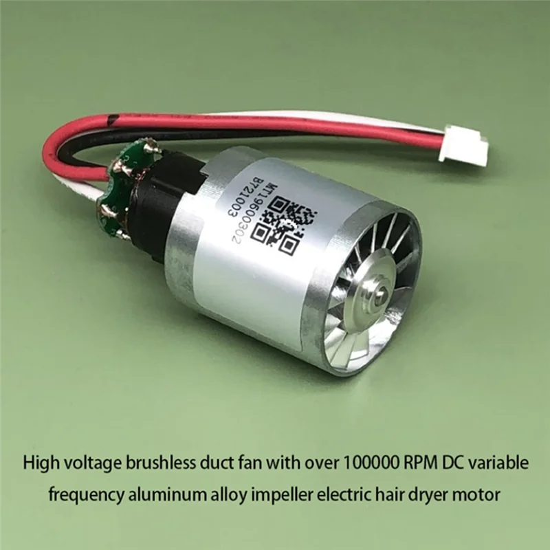 TKOH-High Pressure Brushless Ducted Fan 110V High Speed Hair Dryer Brushless Motor 110, 000 Rpm CNC Aluminum Alloy Impeller