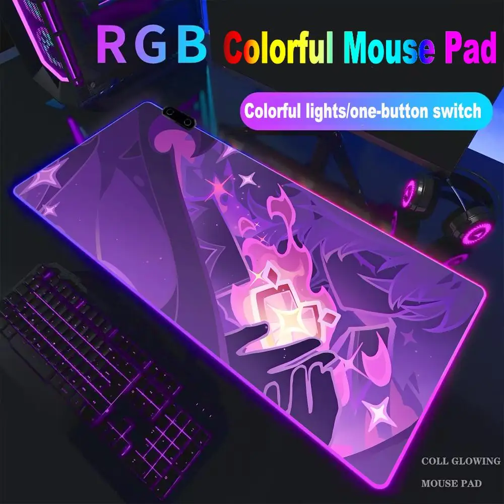 

G-enshin Impact Character Pattern Mouse Pad High-end E-sports Mouse Pad RGB Mouse Pad LED Pc Large Student Writing Pad HYBXXC